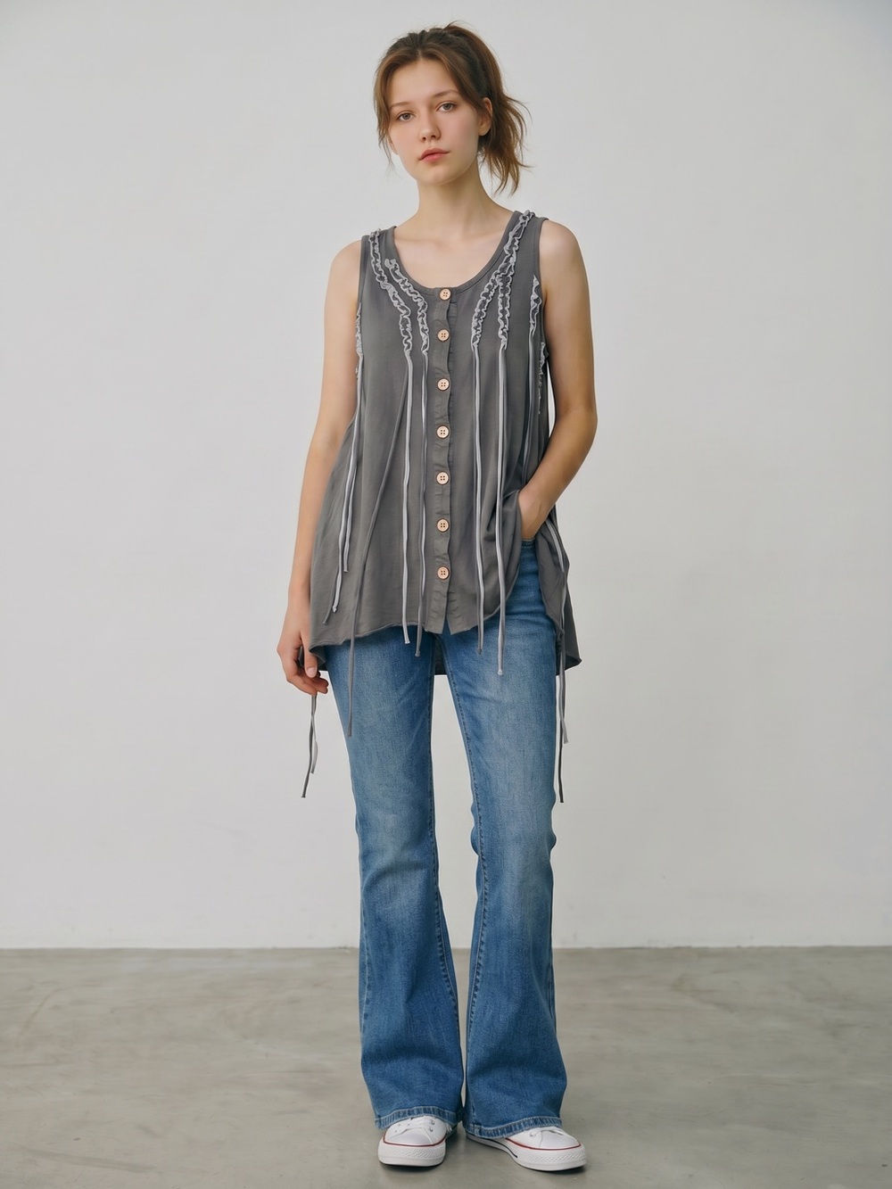 Vintage Y2K Cecico bohemian tunic tank top. Artsy. Avant Garde. Size M